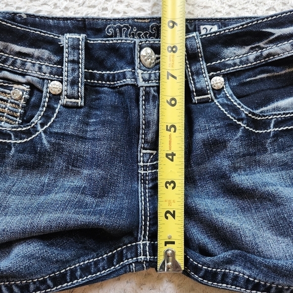 Miss Me Low Rise Signature Skinny Bling Jeans sz 26 - Picture 8 of 11